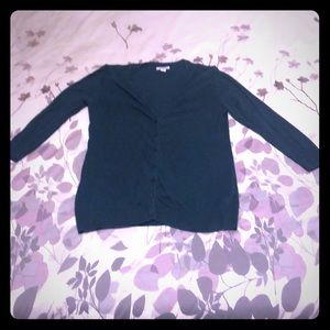 Dark green light cotton button front cardigan